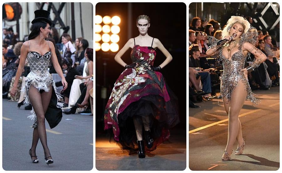 Kendall Jenner wears a costume from Moulin Rouge!, a model wears a dress by Rodarte, Doja Cat wears a costume by Michael Schmidt inspired by Tina Turner in Mad Max Beyond Thunderdome. Source: Getty