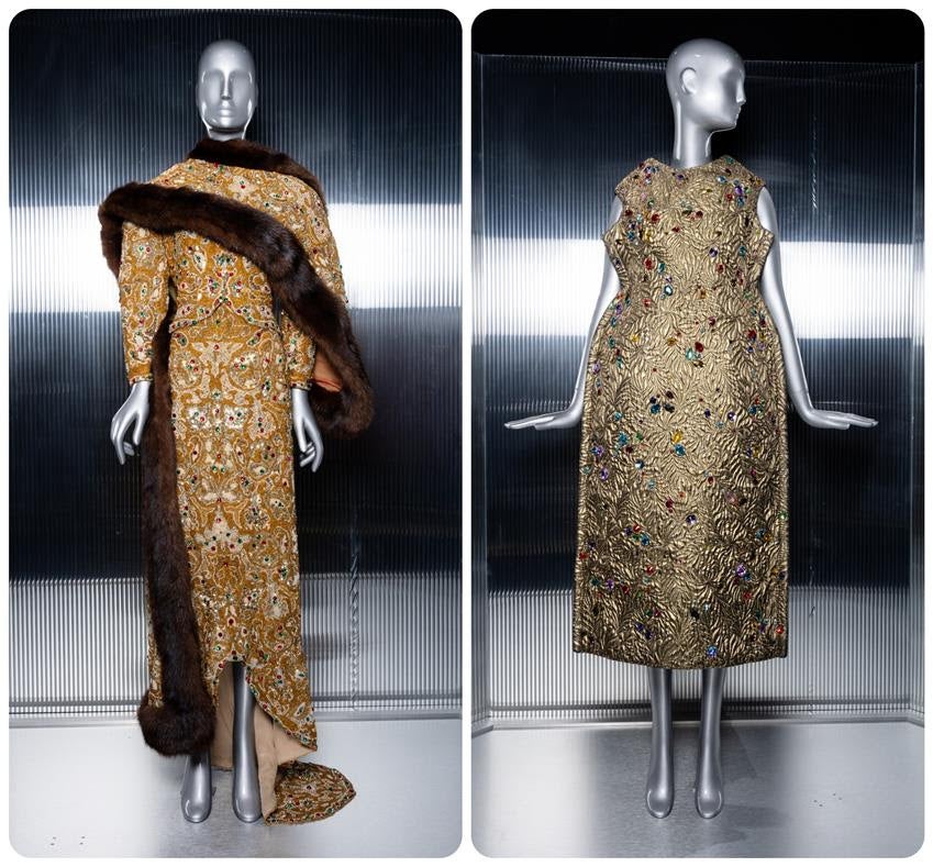 Left, Travis Banton's "Fabergé" dress from the 1937 film Angel, and right, the 2024 Marc Jacobs dress it inspired. Source: Swarovski