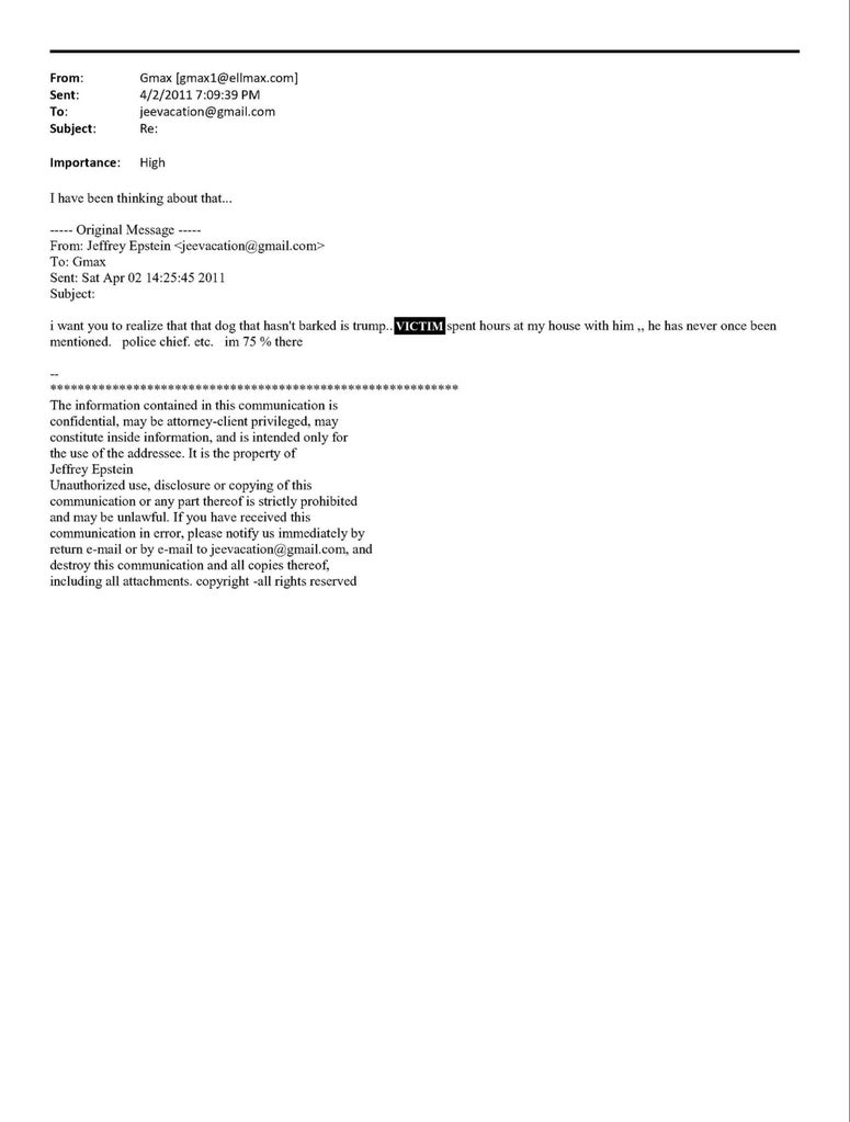 Emails between Jeffrey Epstein and Ghislaine Maxwell
