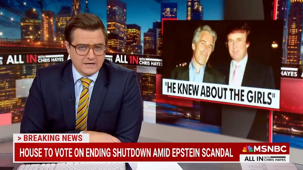 Chris Hayes hosts the Nov. 12, 2025 edition of "All In" (MSNBC)