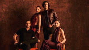 Jeremy Irvine, Harriet Slater, Jamie Roy, and Hermione Corfield in "Outlander: Blood of My Blood"
