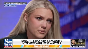 Erika Kirk appears in a first-look clip from the Nov. 5, 2025 edition of "Jesse Watters Primetime" (Credit: Fox News)