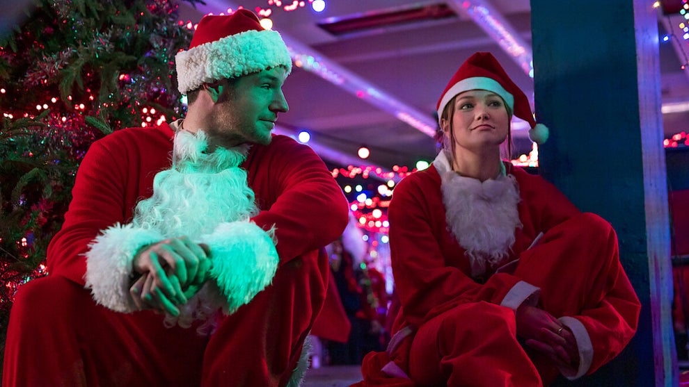 Olivia Holt and Connor Swindells in "Jingle Bell Heist" (Netflix)