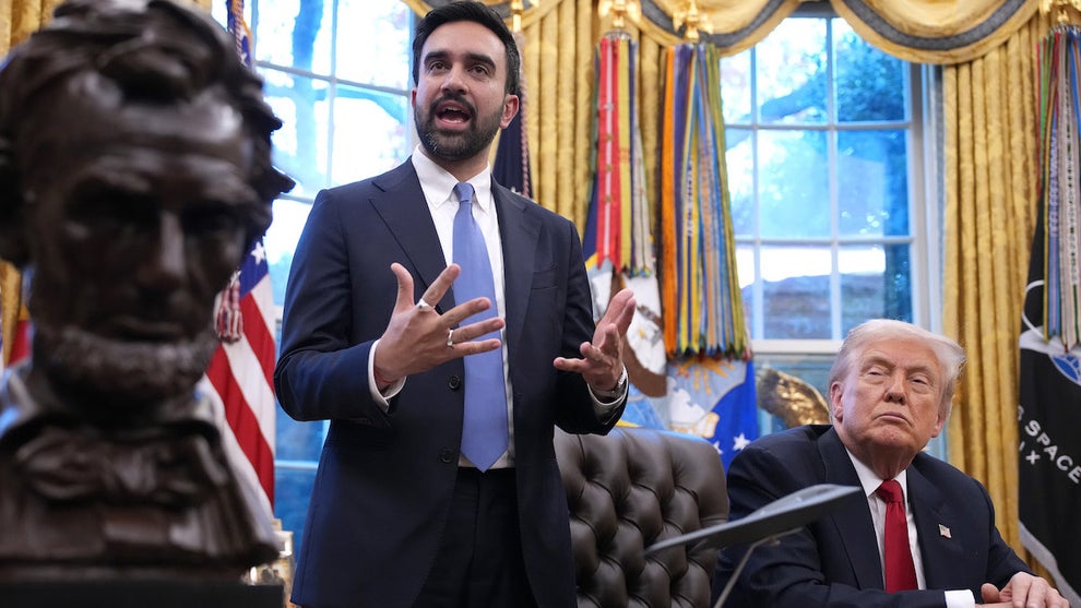 President Donald Trump meets with New York City Mayor-elect Zohran Mamdani in the Oval Office on Nov. 21, 2025. (Andrew Harnik/Getty Images)