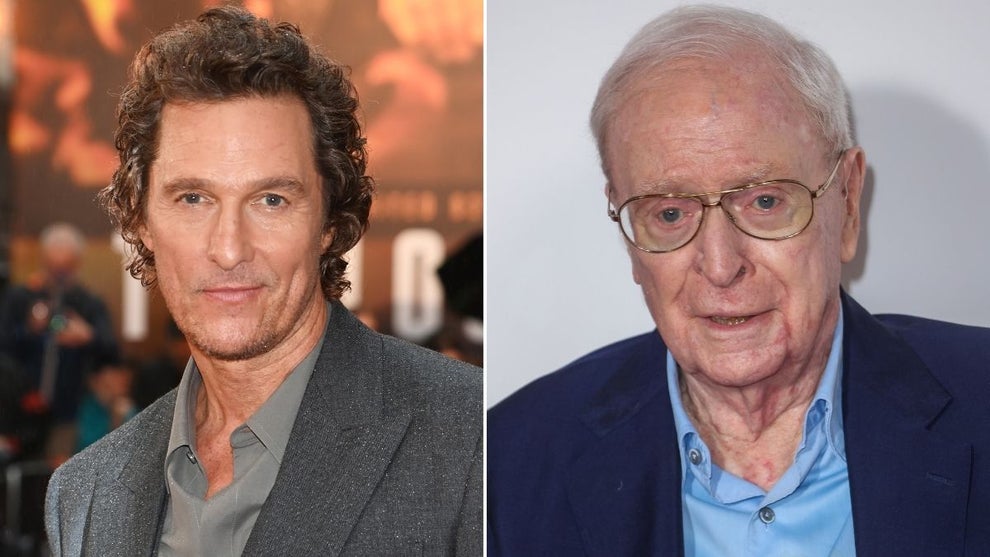 Left: Matthew McConaughey (Dave Benett/Getty Images), Right: Sir Michael Caine (Mike Marsland/WireImage)