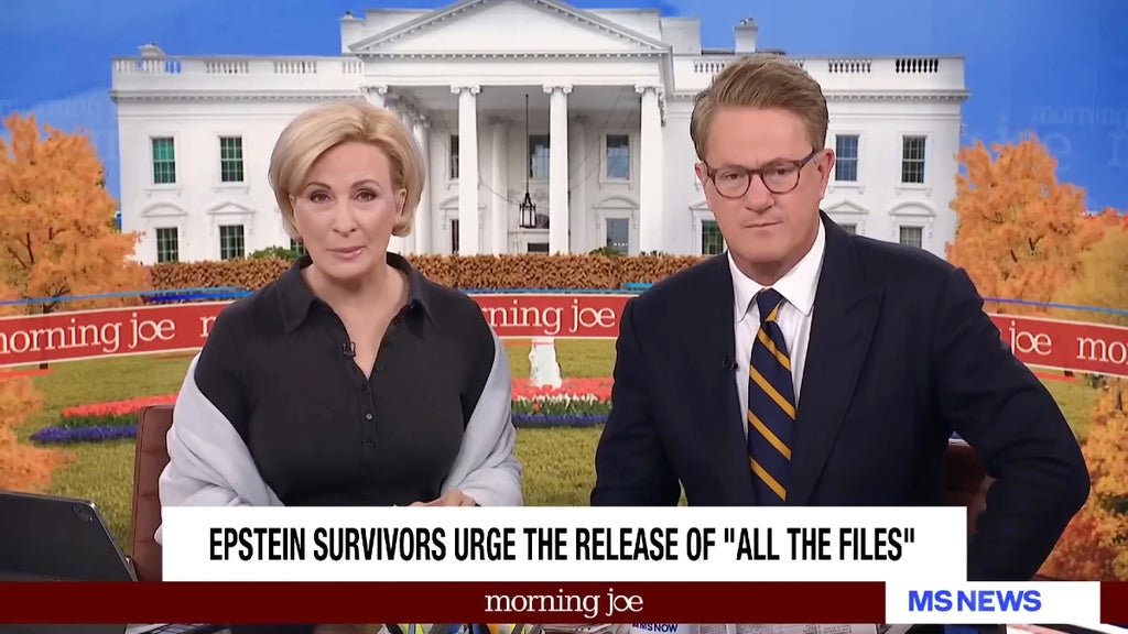 Mika Brzezinski and Joe Scarborough host the Nov. 18, 2025 edition of "Morning Joe" (Credit: MS NOW)