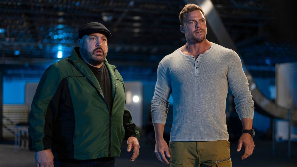 Kevin James and Alan Ritchson in "Playdate" (Credit: Prime Video)