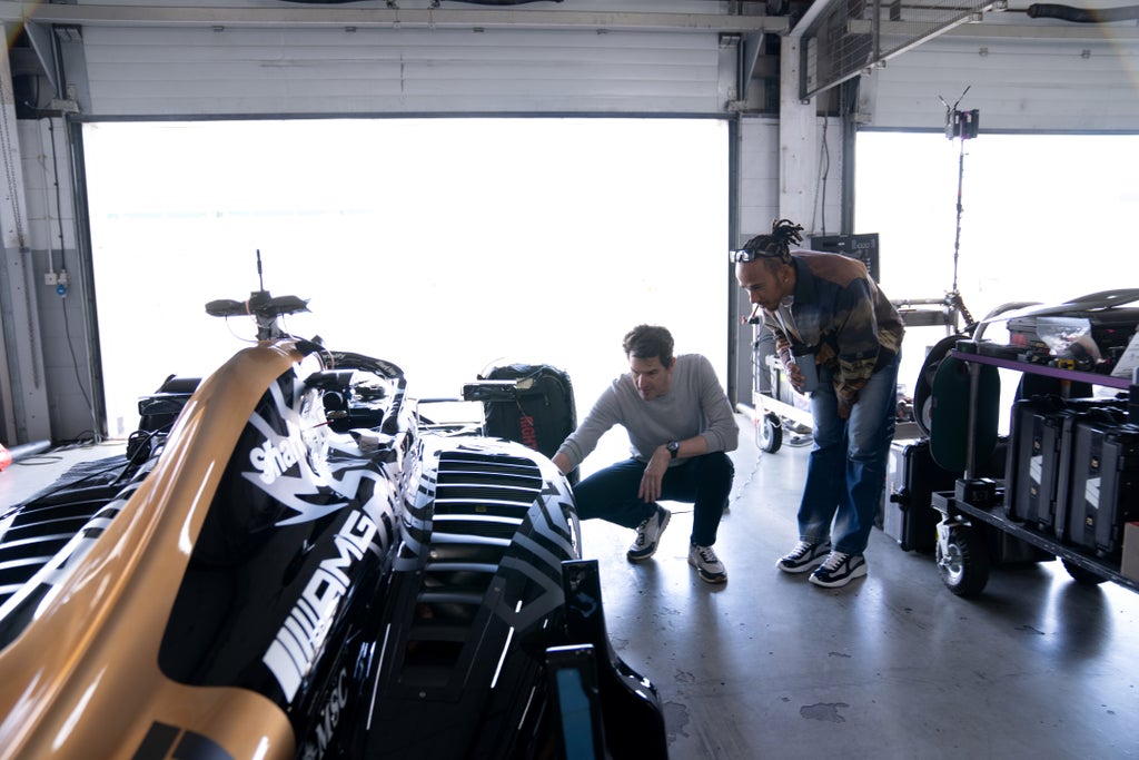 Joseph Kosinski in the garage for "F1"