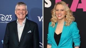 Rick Riordan and Kate McKinnon (Credit: Getty Images)