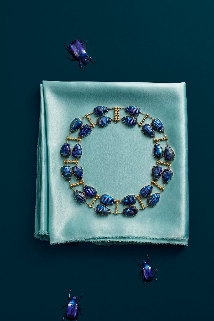 Tiffany archival scarab necklace that appeared in Frankenstein. Source: Tiffany & Co.