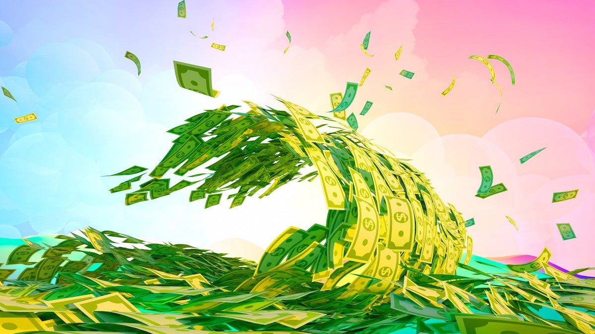 wave of money illustration green getty images