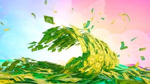 wave of money illustration green getty images