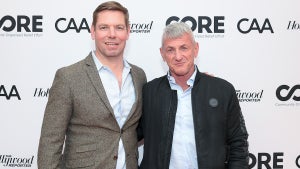 U.S. Rep. Eric Swalwell and Sean Penn attend CORE's Pre-Oscars Benefit: An Evening Supporting Communities In Crisis on March 5,2024 in Los Angeles. (Charley Gallay/Getty Images)