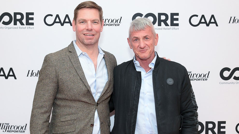 U.S. Rep. Eric Swalwell and Sean Penn attend CORE's Pre-Oscars Benefit: An Evening Supporting Communities In Crisis on March 5,2024 in Los Angeles. (Charley Gallay/Getty Images)