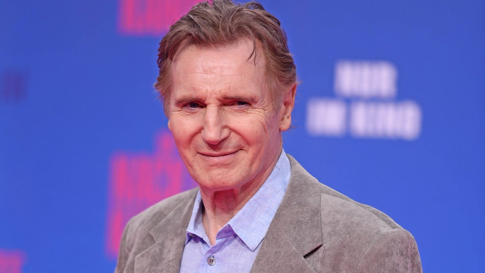 Liam Neeson attends the Berlin premiere of the movie "The Naked Gun" at UCI Luxe East Side Gallery on July 24, 2025. (Tristar Media/WireImage)