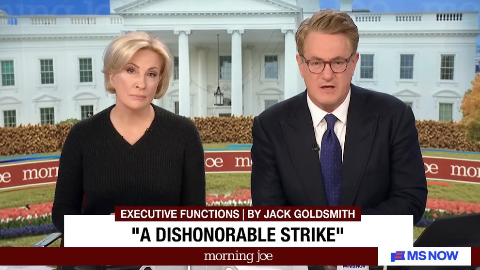 Mika Brzezinski and Joe Scarborough host the Dec. 1, 2025 edition of "Morning Joe" (Credit: MS NOW)