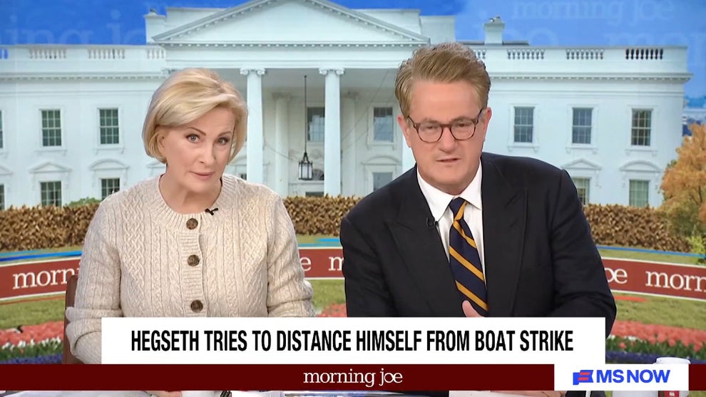 Mika Brzezinski and Joe Scarborough host the Dec. 3, 2025 edition of "Morning Joe" (Credit: MS NOW)
