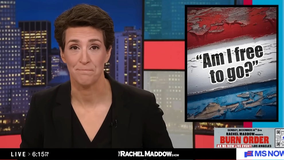 Rachel Maddow hosts the Dec. 8, 2025 edition of "The Rachel Maddow Show" (MS NOW)