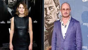 Gillian Flynn attends "Widows" New York Special Screening at Brooklyn Academy of Music on November 11, 2018 in New York City. (Credit: John Lamparski/Getty Images) and Darren Aronofsky attends the "Caught Stealing" Photocall at Cinema Max Linder on August 21, 2025 in Paris, France. (Credit: Lyvans Boolaky/WireImage)