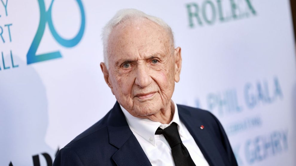 Frank Gehry attends The Los Angeles Philharmonic's 20th Anniversary Gala honoring Frank Gehry at Walt Disney Concert Hall on October 05, 2023 in Los Angeles, California. (Credit: Matt Winkelmeyer/Getty Images)