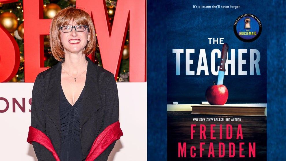 Freida McFadden attends "The Housemaid" New York screening (Credit: Manoli Figetakis/WireImage) "The Teacher" (Credit: Sourcebooks)