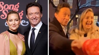 Hugh Jackman and Kate Hudson Surprise Family With ‘Sweet Caroline’ Christmas Carol | Video