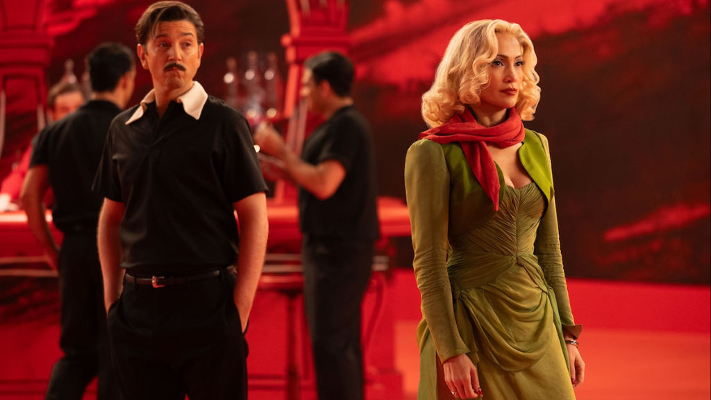 Diego Luna and Jennifer Lopez in "KIss of the Spider Woman" (Lionsgate)