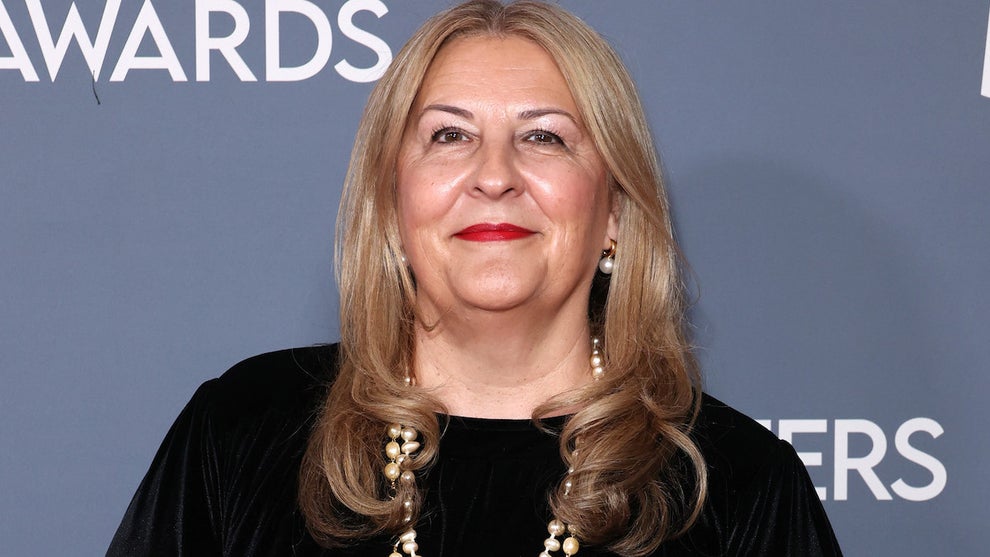 WGA West President Michele Mulroney attends the 76th Annual Writers Guild Awards in Los Angeles. (Credit: JC Olivera/Getty Images)