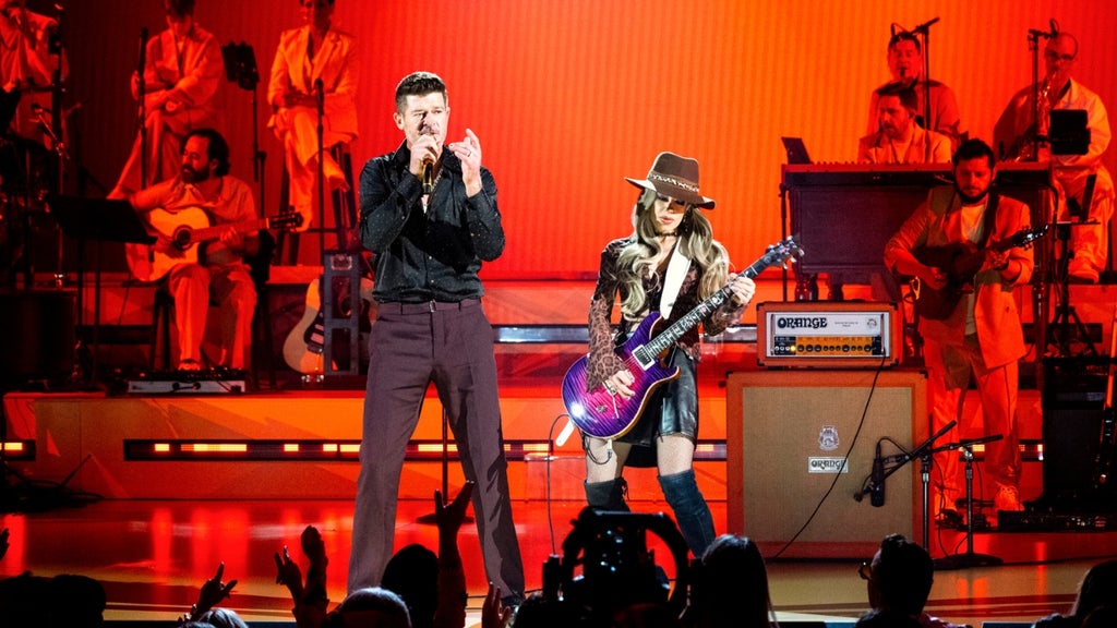 Robin Thicke and Orianthi perform at "A Grammy Celebration of Latin Music" 