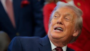 U.S. President Donald Trump speaks after announcing changes to the country's fuel economy standards in the Oval Office at the White House on December 03, 2025 in Washington, DC