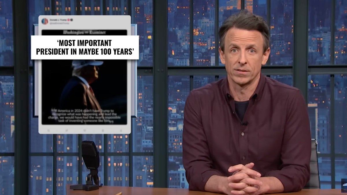 Seth Meyers lembra Trump ‘Importante não significa bom’ após manchete do Washington Examiner