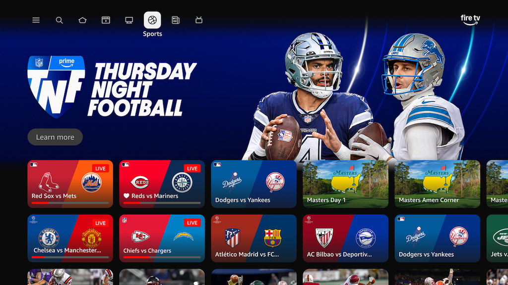 Amazon Fire TV sports section 