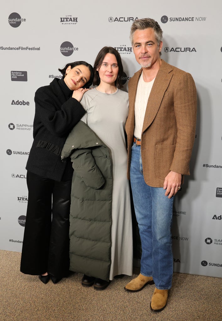 Jenny Slate, Rachel Lambert and Chris Pine