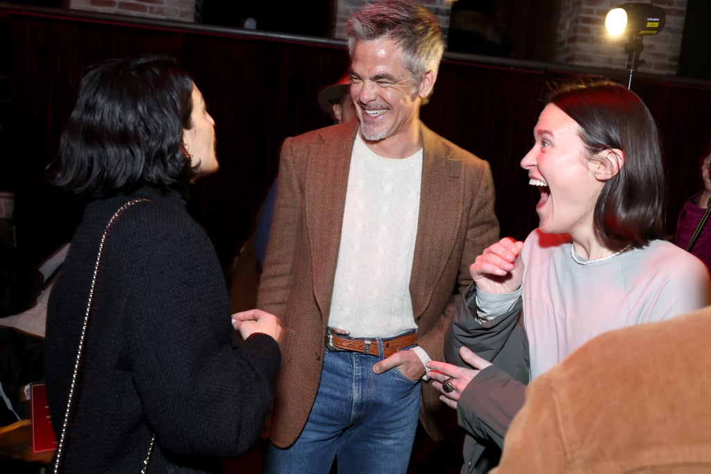 Jenny Slate, Chris Pine, and Rachel Lambert