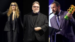 Miley Cyrus (Left), Guillermo del Toro (Middle) and Adam Sandler (Right) at the Palm Springs Awards Gala