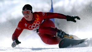 Canada's Ryan Wedding competing at the 2002 Winter Olympics in Salt Lake City, Utah. (Credit: Tony Marshall/EMPICS via Getty Images)