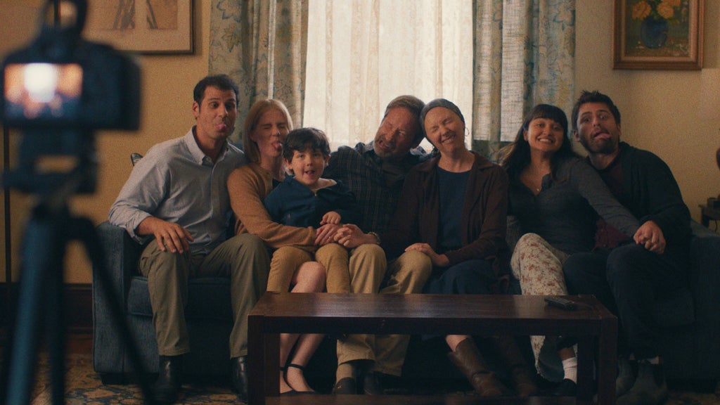 Skyler Bible, Lucy Boynton, Oliver Diego Silva, David Duchovny, Hope Davis, Ariela Barer and Cooper Raiff in "See You When I See You"