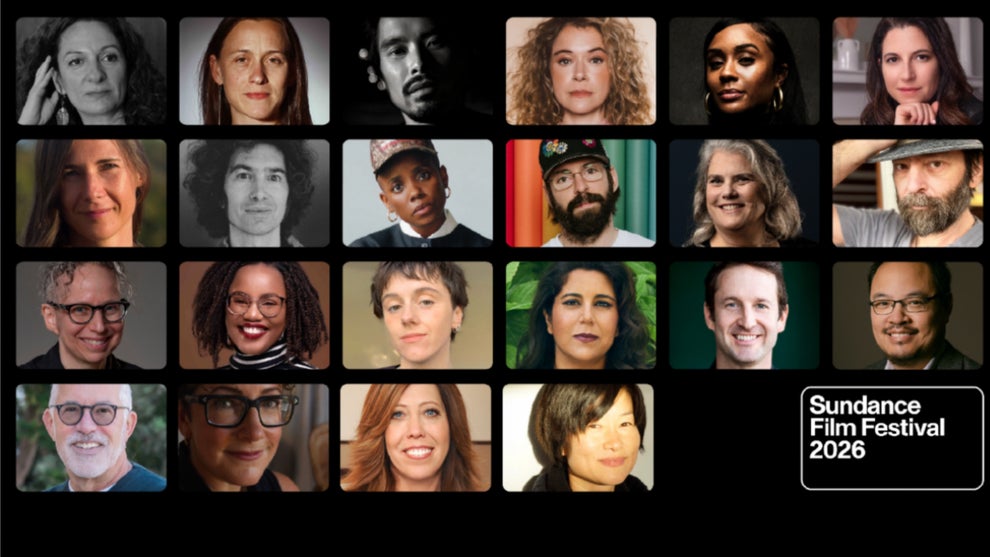 Top Row L–R: Ana Katz, Natalia Almada, Bao Nguyen, Tatiana Maslany, A.V. Rockwell, Dr. Heather Berlin Second Row L–R: Sophie Barthes, Azazel Jacobs, Janicza Bravo, Martin Starr, Dr. Andrea Ghez, Ari Handel Third Row L–R:Jennie Livingston, Toni Kamau, Liv Constable-Maxwell, Nisha Ganatra, Trevor Groth, Justin Chang Bottom Row L–R: John Cooper, Nicole Perlman, Kirsten Schaffer, So Yong Kim
