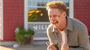 Billy Magnussen screaming with a bruise on his face in "The Audacity" (AMC)