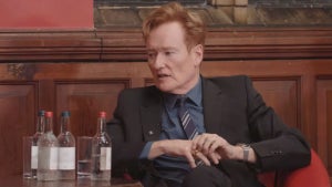 Conan O'Brien during sitdown interview with Oxford Union (Credit: Oxford Union/YouTube screenshot)
