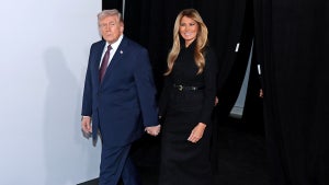 WASHINGTON, DC - JANUARY 29: (L-R) President Donald Trump and First Lady Melania Trump attend Amazon MGM's "Melania" World Premiere at The Trump Kennedy Center on January 29, 2026 in Washington, DC. (Photo by Dimitrios Kambouris/Getty Images)