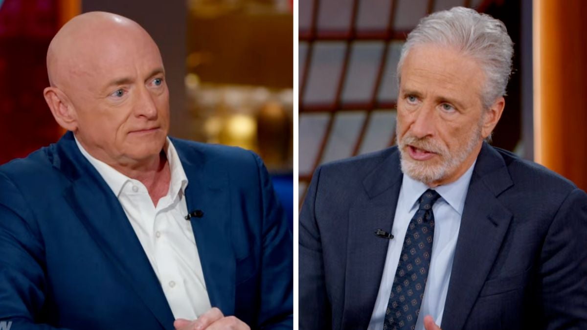 Sen. Mark Kelly and Jon Stewart Roast Trump Administration as ‘Petty’ and ‘Weak’: ‘Reflection of the Person at the Top’ | Video