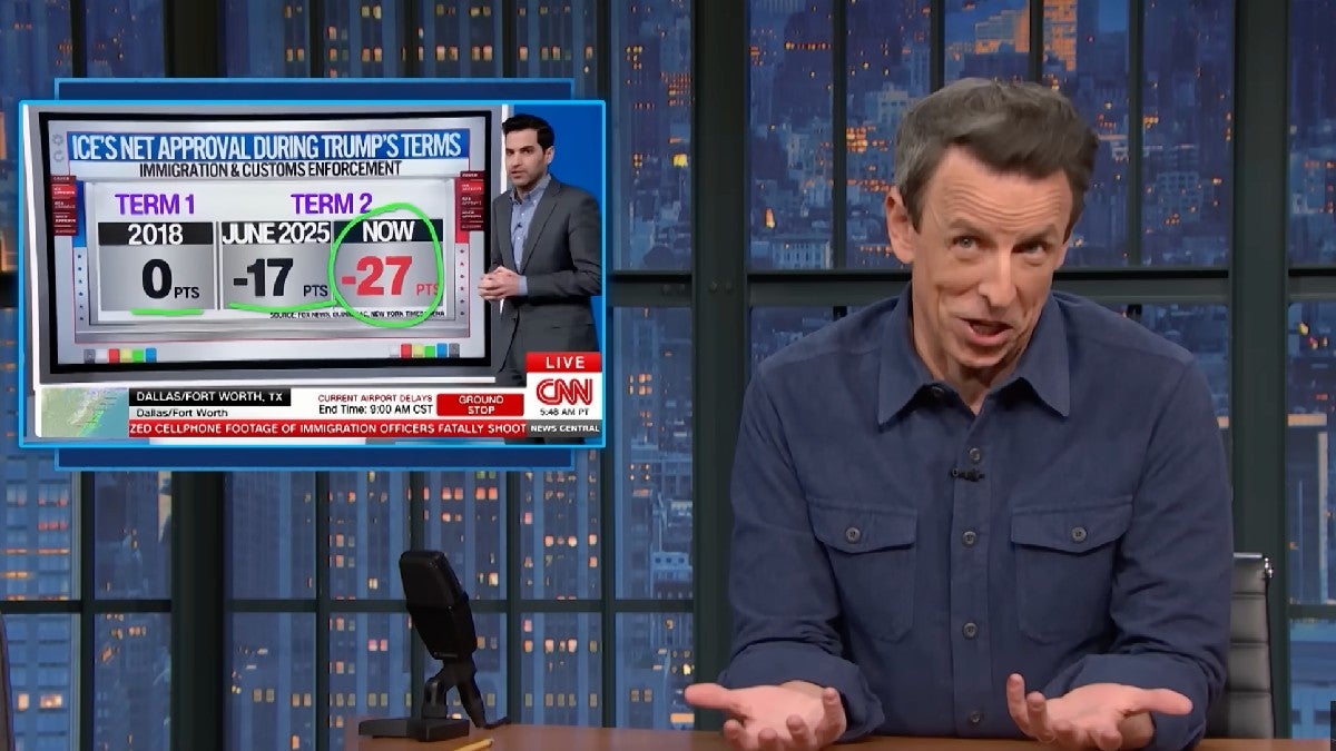Seth Meyers critica o ‘embaraçoso’ índice de aprovação mais alto do ICE