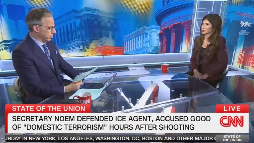 Jake Tapper and Kristi Noem (CNN)