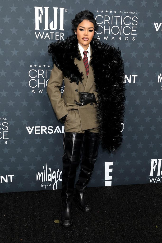 Teyana Taylor in Saint Laurent at the 31st Annual Critics Choice Awards at Barker Hangar on Jan. 4, 2026, in Santa Monica, California. Source: Getty