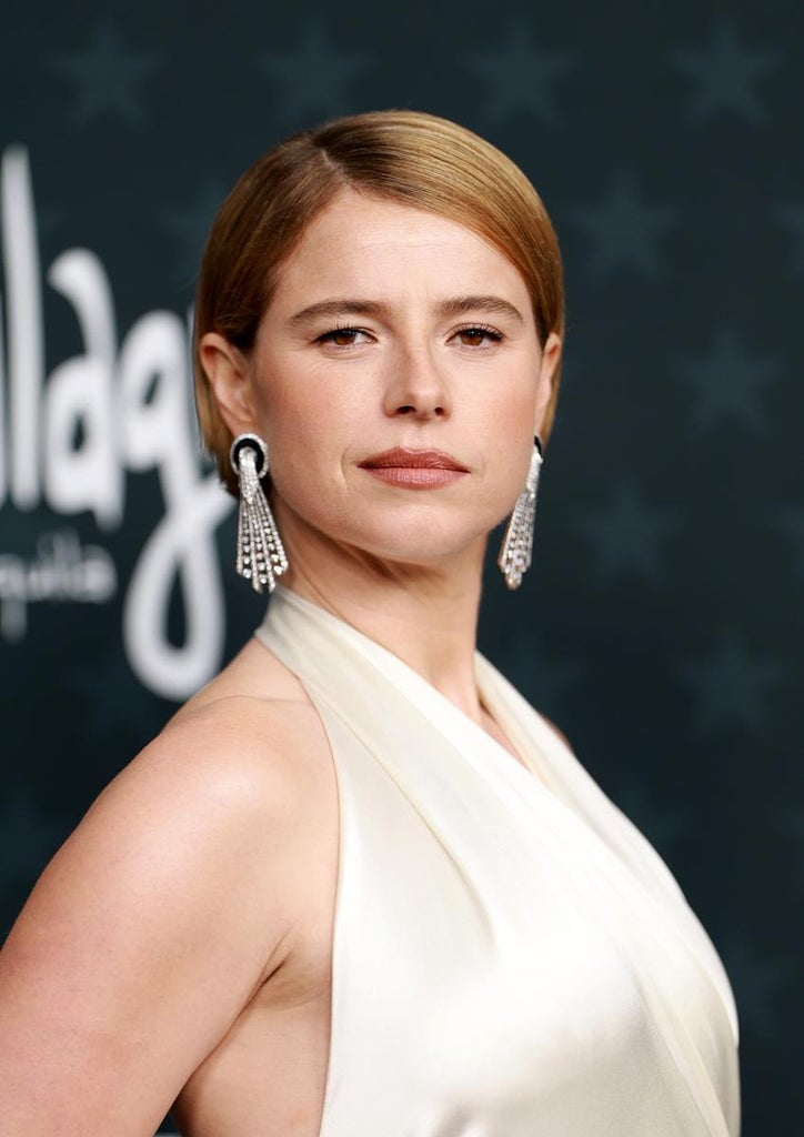 Jessie Buckley in Boucheron earrings. Source: Getty