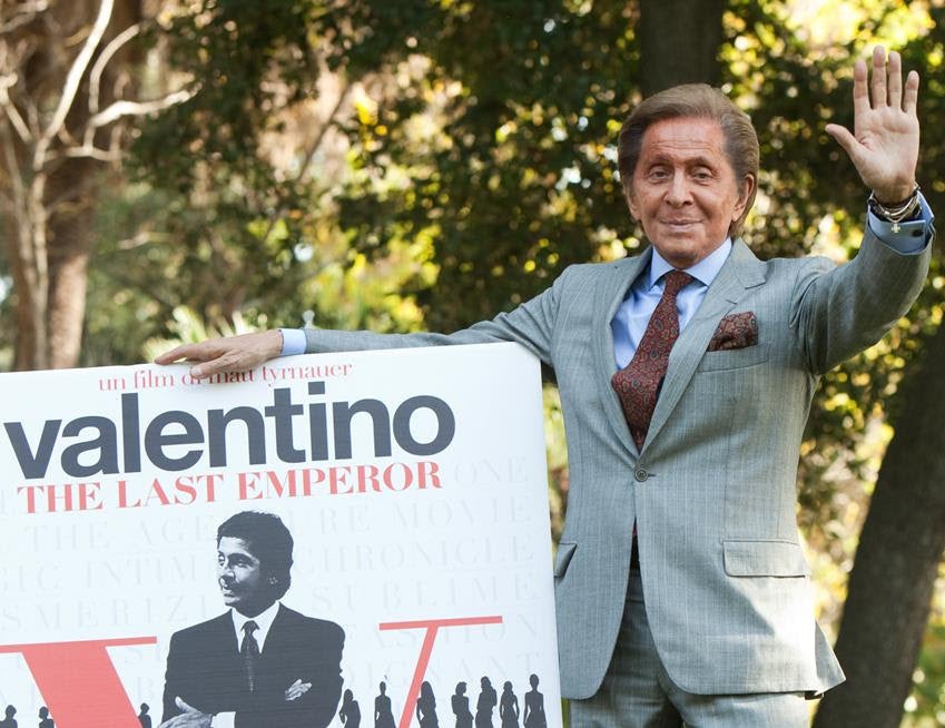 Valentino Garavani attends Valentino: The Last Emperor photo call at the Casina Valadier on Nov. 16, 2009 in Rome, Italy. Source: Getty