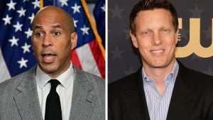 Sen. Cory Booker (D-New Jersey) and Paramount CEO David Ellison (Getty Images)