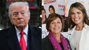 A split image of Donald Trump (Left) and Savannah Guthrie with her mother Nancy (Right)