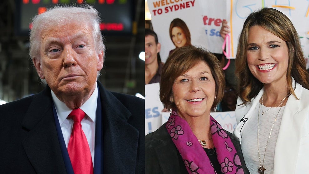 A split image of Donald Trump (Left) and Savannah Guthrie with her mother Nancy (Right)